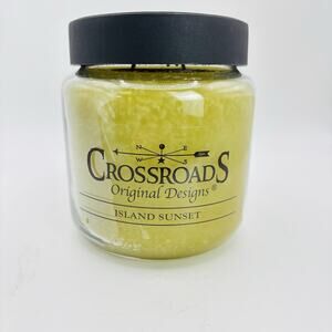 NEW CROSSROADS Scented 16oz Jar Candle Island Sunset. 2 Wick. New!